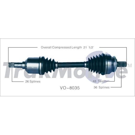 Surtrack Axle Cv Axle Shaft, Vo-8035 VO-8035